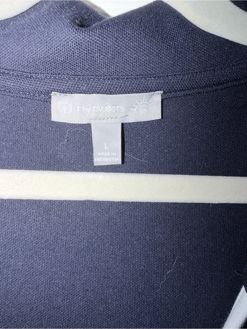 Talbots Navy Dress with White Trim Polo Neck - Picture 2 of 4